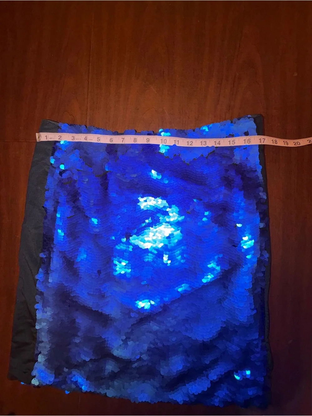 Zara Blue Sequin Mini Skirt Size M Party Club